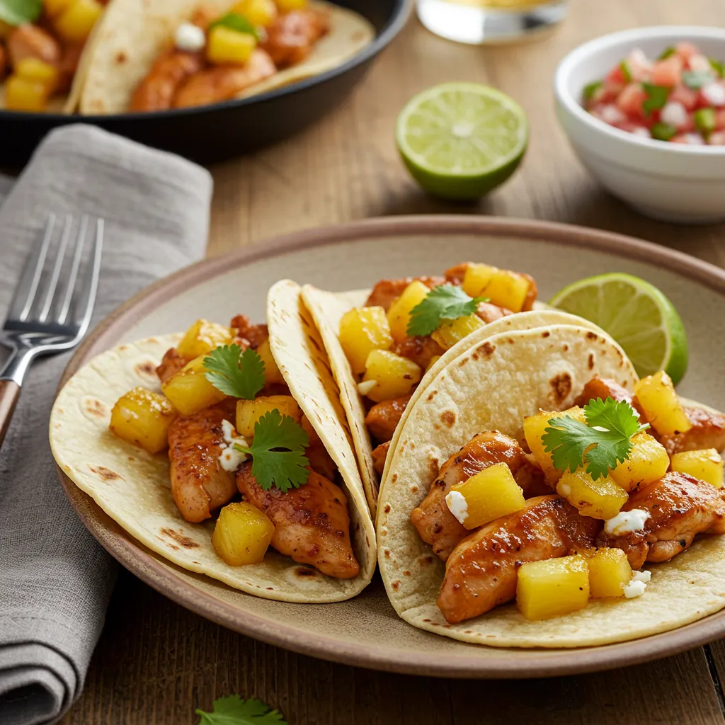 BEST RECIPE for One-Pan Chicken and Pineapple Tacos